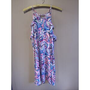 LILLY PULITZER Raz Berry Flamingoals A-line Billie Swing Dress L Large New